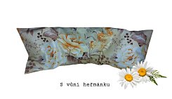 Nahřívací pohankovo / špaldový polštářek s heřmánkem 50cm oranžové kytky