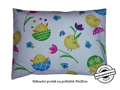 Náhradní povlak na polštářek 30x20cm velikonoční kuřátka