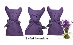 Pohankový polštářek kočička s levandulí fialová