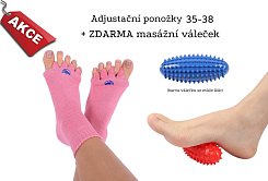 Adjustační ponožky PINK 35-38 + masážní váleček