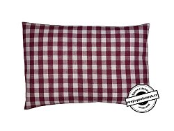 Nahřívací pohankovo / špaldový polštářek bordo kostky