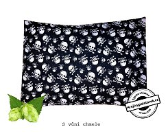 Nahřívací pohankovo / špaldový polštářek s vůní chmele lebky