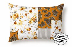 Nahřívací pohankovo / špaldový polštářek patchwork oranžový