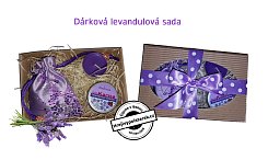 Dárková sada levandulová -  pytlíček + svíčka + levandulový balzám