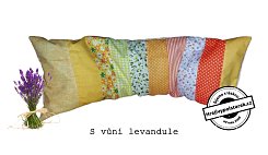 Nahřívací polštářek pšenice s levandulí 50x15cm žlutý patchwork