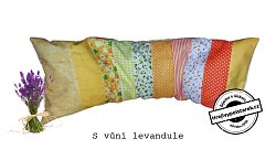 Nahřívací polštářek pšenice s levandulí 50x15cm žlutý patchwork
