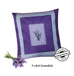Velký hřejivý polštářek s vůní levandule 35x35cm patchwork fialový