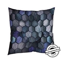 Poporodní / rektální polštář s důlkem modro černý geo vzor