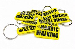 Přívěsek na klíče - klíčenka Nordic Walking žlutá / černá