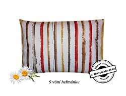 Nahřívací pohankovo / špaldový polštářek s heřmánkem pruhy