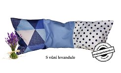 Nahřívací pohankovo / špaldový polštářek 50x18cm s levandulí modrý