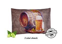 Nahřívací pohankovo / špaldový polštářek s vůní chmele sud piva hnědý