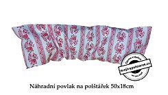 Náhradní povlak na polštářek 50x18cm červený folklor