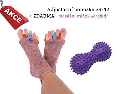 Adjustační ponožky MULTICOLOR 39-42 + masážní míček ZDARMA