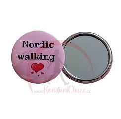 Cestovní zrcátko nordic walking růžové