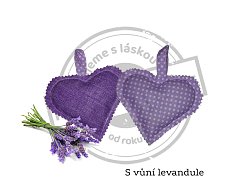 Dekorační levandulový polštářek srdíčko fialové