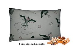 Hřejivý polštářek s vůní vánočních perníčků anděl zelený