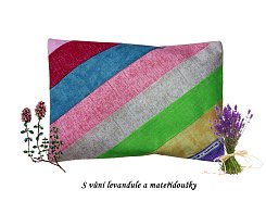 Bylinný polštářek dobrou noc - mateřídouška patchwork multicolor