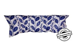 Nahřívací pohankovo / špaldový polštářek 50x18cm modré lístky