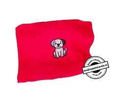 Dětský froté ručník 50x30cm s výšivkou červený / pes