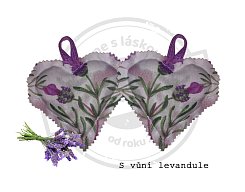 Dekorační levandulový polštářek srdíčko levandule