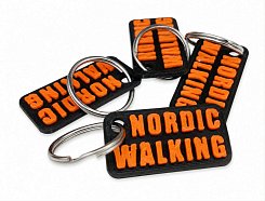 Přívěsek na klíče - klíčenka Nordic Walking černá / oranžová