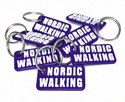 Přívěsek na klíče - klíčenka Nordic Walking fialová / bílá