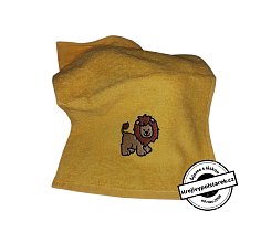 Dětský froté ručník 50x30cm s výšivkou žlutý / lev