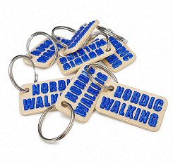 Přívěsek na klíče - klíčenka Nordic Walking béžová / modrá