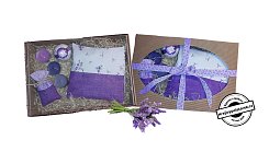 Dárková sada levandulová - polštářek + pytlíček + svíčky + bath bomb
