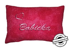 Polštářek s výšivkou Babička - srdíčko