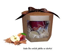 Dárková sada svíčky jablko se skořicí