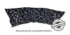 Náhradní povlak na polštářek 50x18cm černý