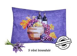 Nahřívací pohankovo / špaldový polštářek s vůní levandule víno