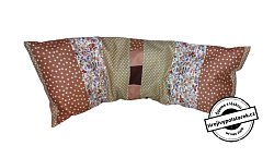 Nahřívací pohankovo / špaldový polštářek 50x18cm patchwork hnědý
