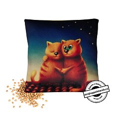 Nahřívací třešňový polštářek kočky na střeše