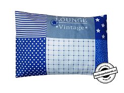 Nahřívací pohankovo / špaldový polštářek patchwork modrý