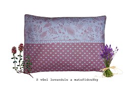 Bylinný polštářek dobrou noc - mateřídouška a levandule srdíčka srarorůžová