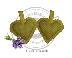 Dekorační levandulový polštářek srdíčko žluté