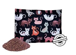 Hroznový polštářek 30x20cm kočičky na černé