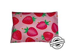 Nahřívací pohankovo / špaldový polštářek 30x30cm jahody