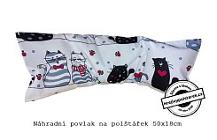 Náhradní povlak na polštářek 50x18cm velké kočky