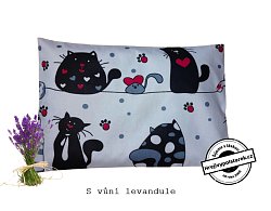 Nahřívací pohankovo / špaldový polštářek s vůní levandule velké kočky