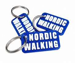 Přívěsek na klíče - klíčenka Nordic Walking modrá / bílá