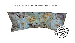 Náhradní povlak na polštářek 50x18cm oranžové květy