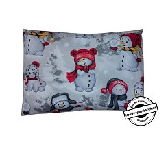Nahřívací pohankovo / špaldový polštářek 30x30cm Sněhuláci