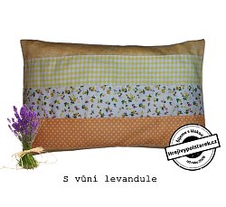 Nahřívací pohankovo / špaldový polštářek s vůní levandule patchwork žlutý