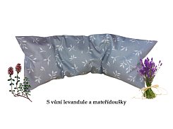 Bylinný polštářek dobrou noc 50cm - mateřídouška a levandule šedý