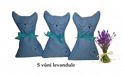 Pohankový polštářek kočička s levandulí modrá
