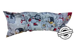 Nahřívací pohankovo / špaldový polštářek 50x18cm Sněhuláci
